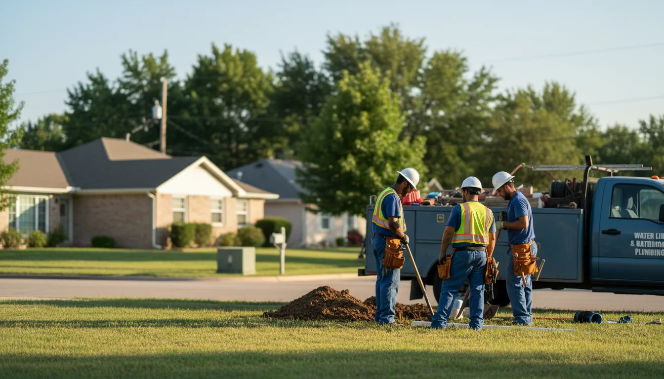 Residential water line and bathroom plumbing service in Saint John, IN